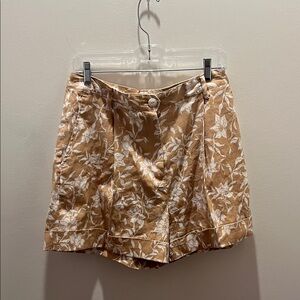 Rag & Bone Tan Floral Linen Women's Shorts